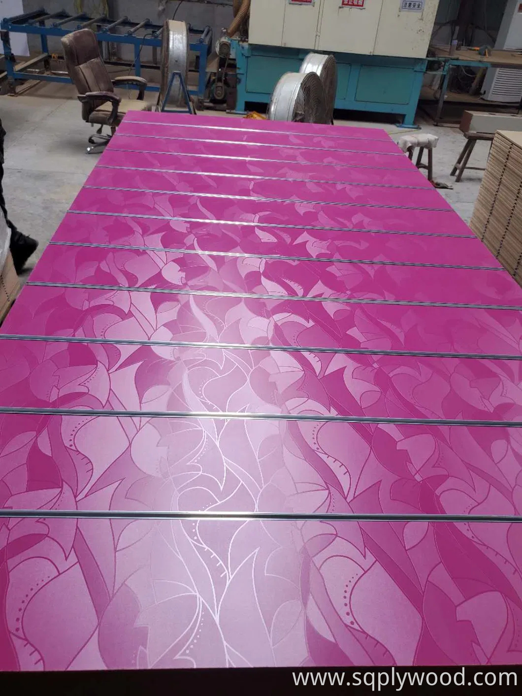 Horizontal Groove Length 2440mm Melamine Colors UV New Design MDF Slatwall Panel Slot Board